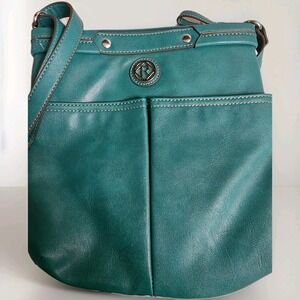 Relic by Fossil Teal Vintage Cross Body Purse Handbag Pocketbook HTF